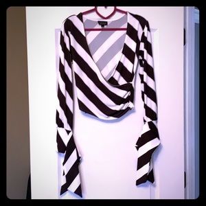 Ruched Vneck Top Shop Cropped Blouse Sz 2